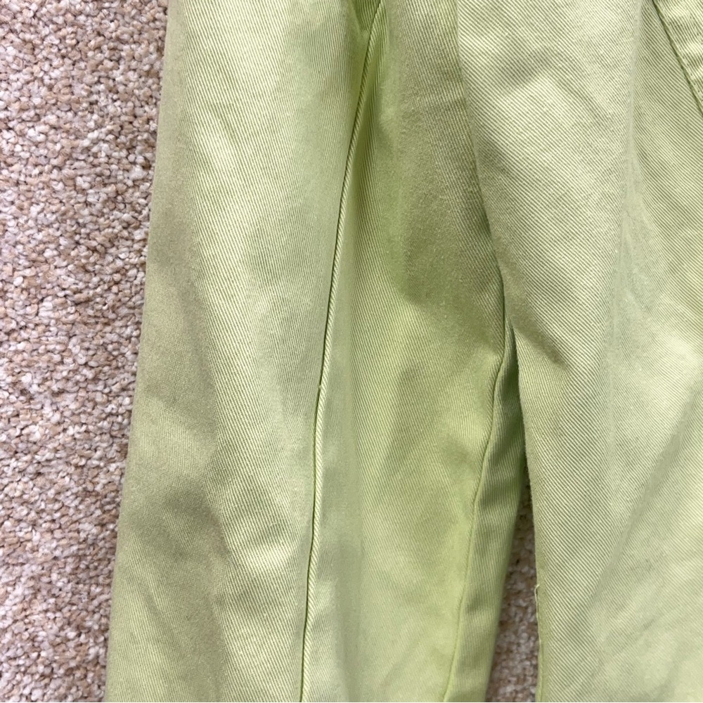 90s Y2K jacket 100% cotton lime green button down notch spring summer NWT flawed - Picture 6 of 16